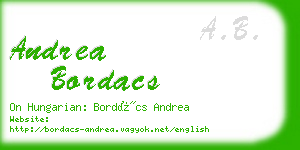 andrea bordacs business card